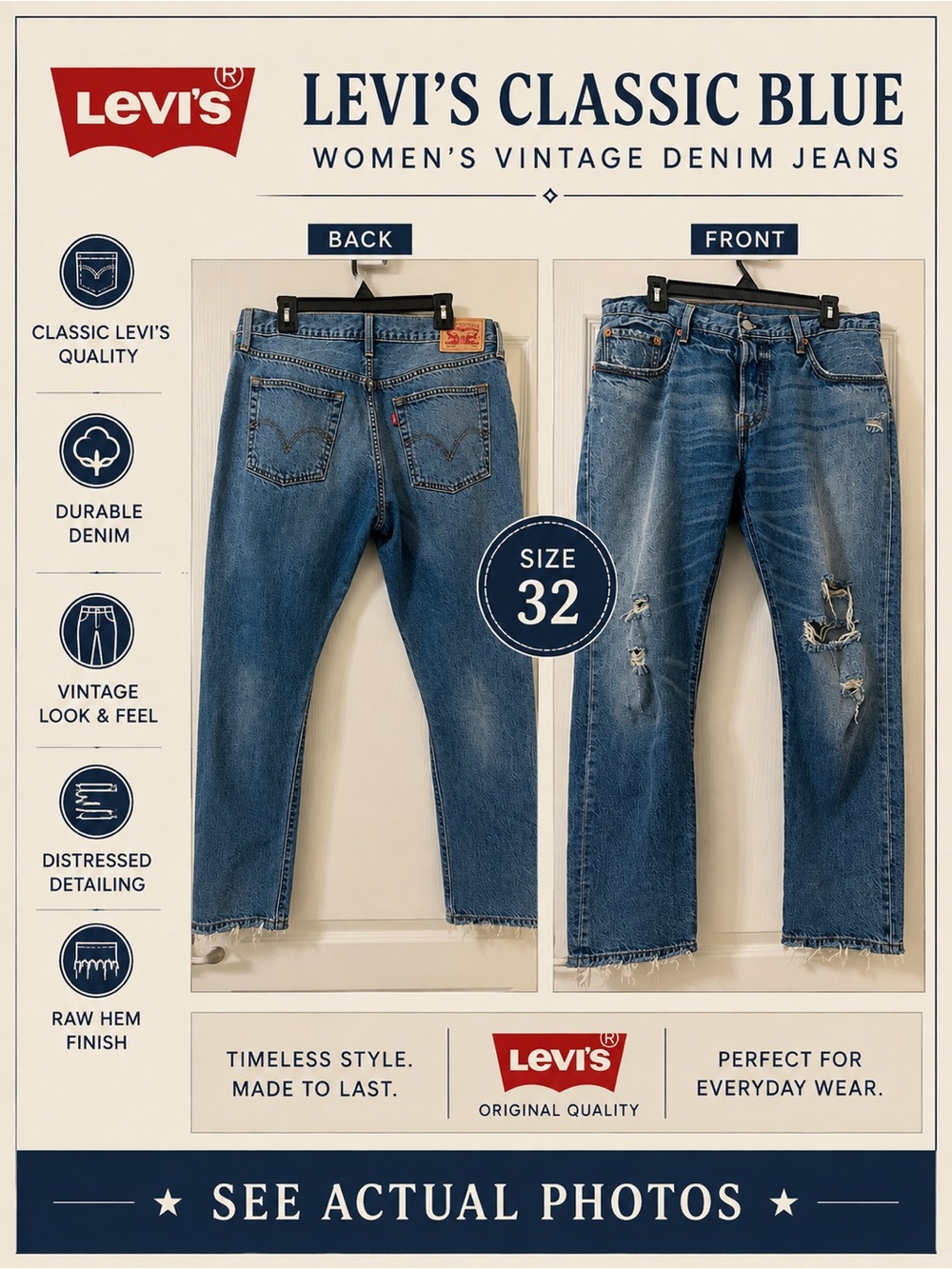 Levi's Classic Blue Women’s Vintage Denim Jeans